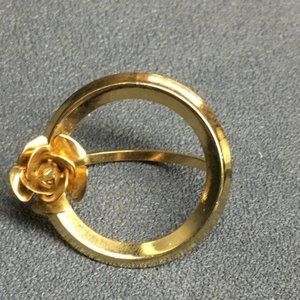 Gold Scarf Ring Flower Circle Retro BoHo Classic